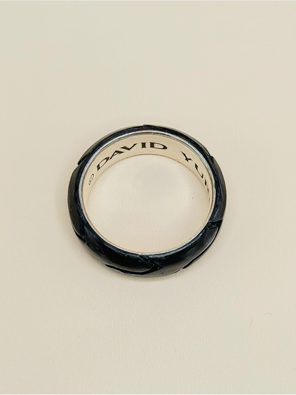 David Yurman Forged Carbon Band Ring In Sterling Silver - Picture 9 of 12